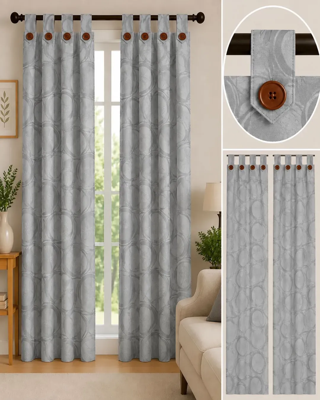 Cortinas Jacquard con Botones, foto 5 de 25