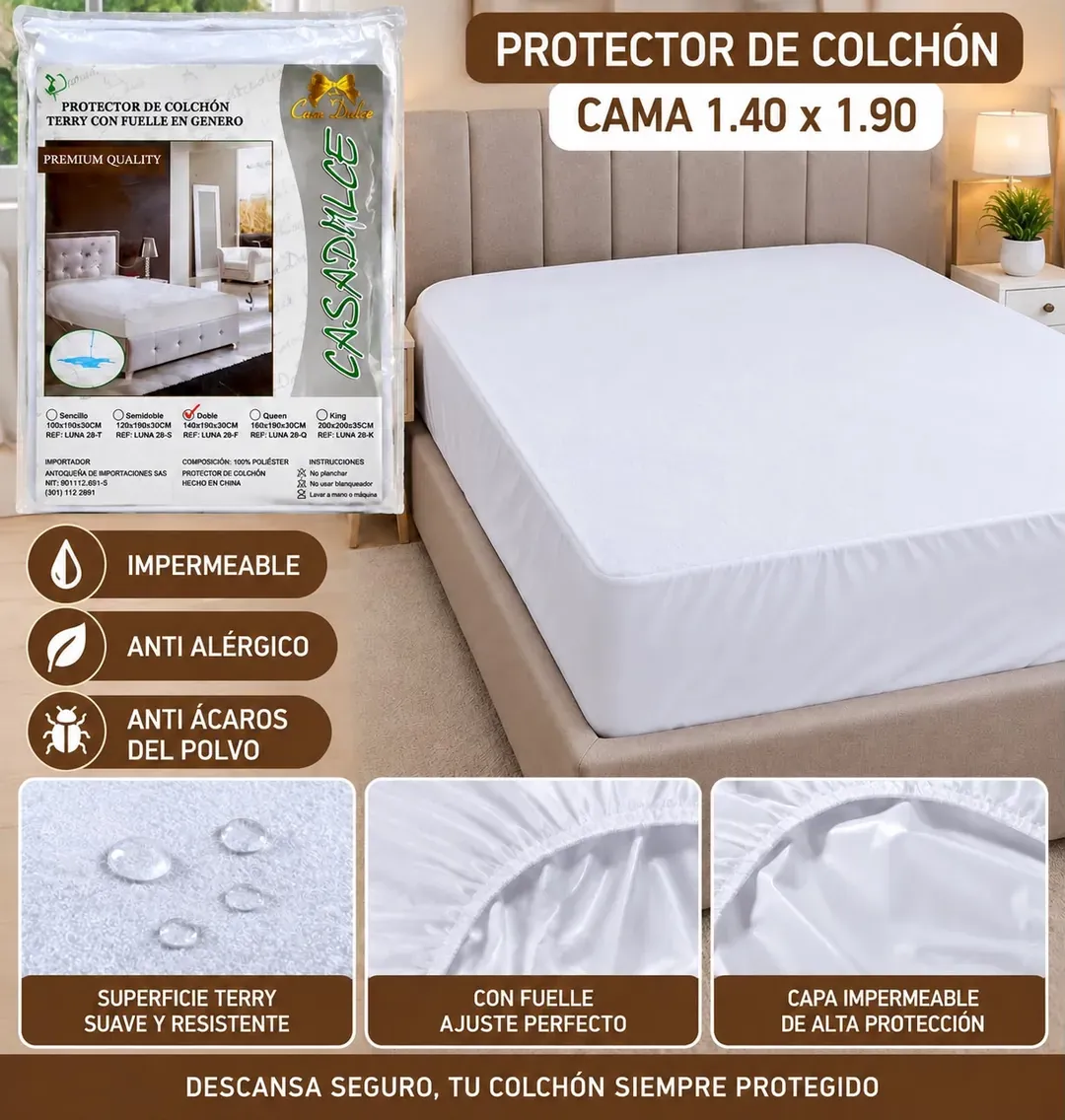 Protectores de Colchón 140×190, foto 6 de 6