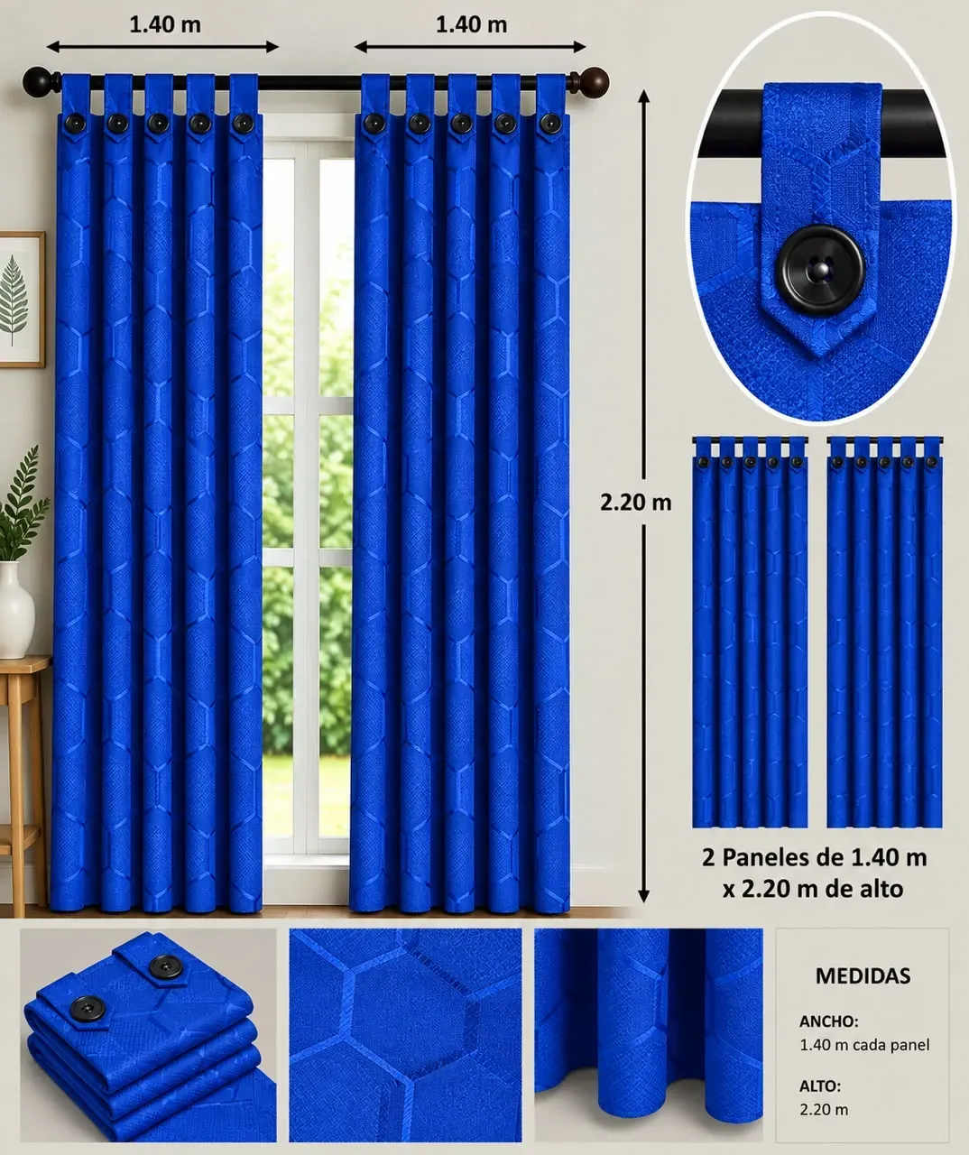 Cortinas Jacquard con Botones, foto 20 de 25